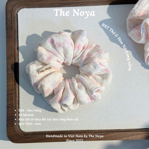 [BST Thỏ & Hoa Nở Trong Nắng] Scrunchie, dây buộc tóc xô muslim handmade siêu phồng hoạ tiết vintage The Noya X84 - Hoa Nắng