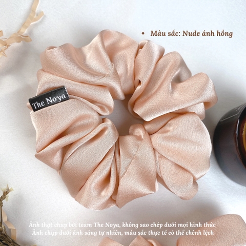 Dây buộc tóc Scrunchies lụa satin cỡ lớn siêu bồng bềnh handmade 100% The Noya ST01