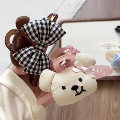 Kẹp cào nhồi bông mix nơ 2 mặt The Noya KC01