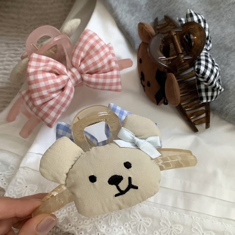 Kẹp cào nhồi bông mix nơ 2 mặt The Noya KC01