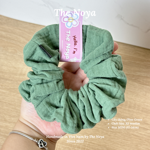[THỦ CÔNG] Dây Buộc Tóc Xô Trơn Size Mini Siêu Phồng 13-14cm The Noya