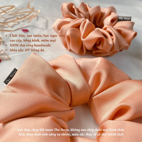 Dây buộc tóc lụa The Noya độ phồng lớn màu pastel tươi sáng NT07