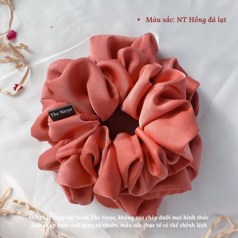 Dây buộc tóc vải lụa co giãn màu trơn phong cách Hàn Quốc xinh xắn cho nữ The Noya NT11