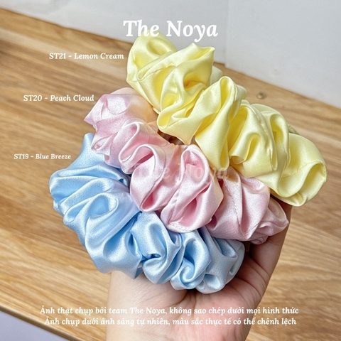 Peach Cloud Scrunchies - Dây buộc tóc siêu phồng handmade phi lụa by The Noya ST20