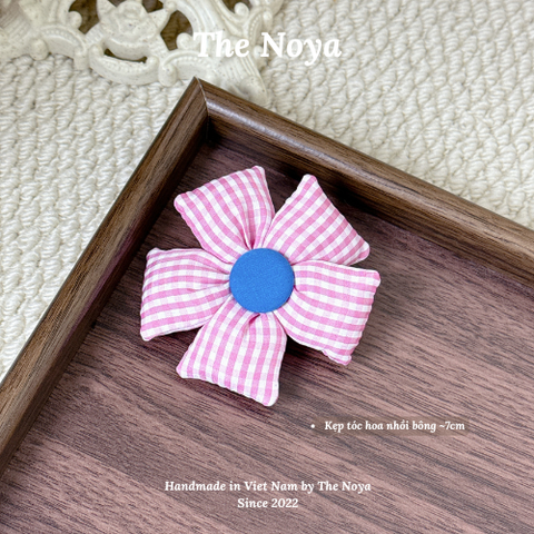Kẹp tóc hoa nhồi bông The Noya kiểu dáng màu hiện đại dễ thương K13