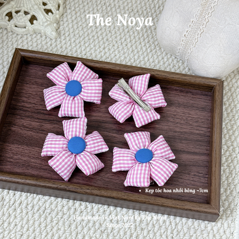 Kẹp tóc hoa nhồi bông The Noya kiểu dáng màu hiện đại dễ thương K13