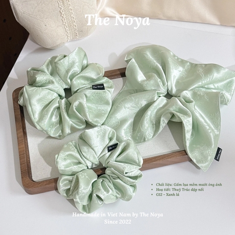 [Có SIZE LỚN] Cột tóc Gấm Lụa Thuỷ Trúc siêu mềm mướt óng ánh may thủ công The Noya G12, G13, G14