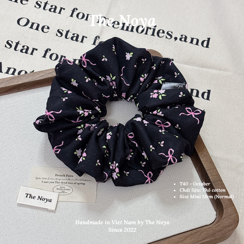 October Scrunchies - Dây buộc tóc chất Thô Cotton dày may siêu kĩ handmade by The Noya T40