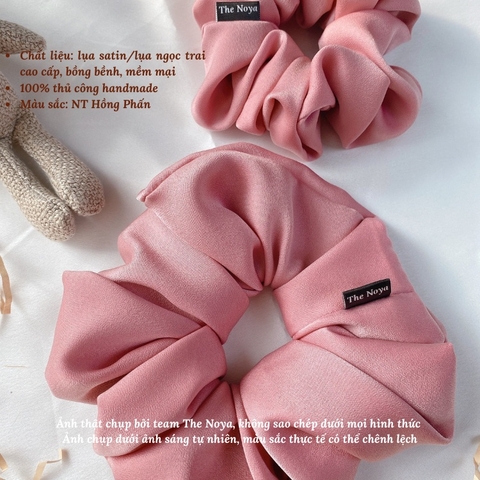 Dây buộc tóc, thun cột tóc Scrunchies trơn vải lụa đẹp xinh đáng yêu The Noya NT06