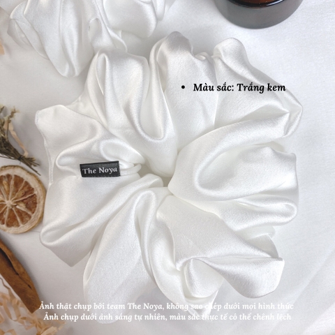 Dây buộc tóc vải lụa co giãn màu trơn phong cách Hàn Quốc xinh xắn cho nữ The Noya ST02