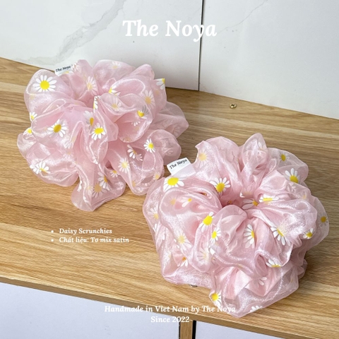 DAISY Scrunchies - Dây buộc tóc 2 lớp siêu phồng handmade chất tơ mix lụa satin by The Noya