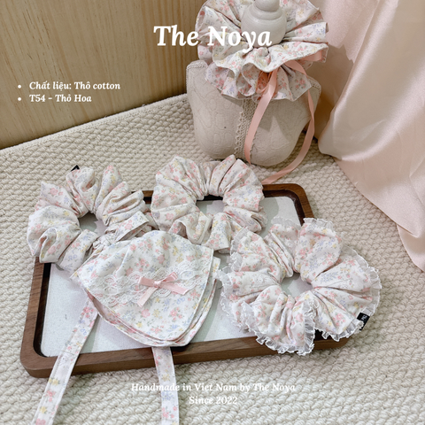 Scrunchies handmade nhiều kiểu hoạ tiết Thỏ Hoa mềm mại by The Noya T54