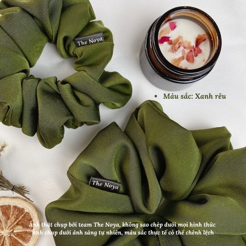 Cột tóc Scrunchies lụa oversize mềm mại bồng bềnh sản xuất tại Việt Nam dễ thương The Noya NT02