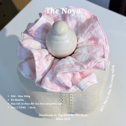 [BST Thỏ & Hoa Nở Trong Nắng] Scrunchie, dây buộc tóc xô muslim handmade siêu phồng hoạ tiết vintage The Noya X83 - Rose Ribbon
