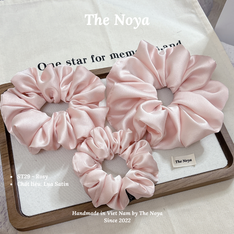 Dây buộc tóc lụa satin siêu phồng phong cách Hàn Quốc dễ thương by The Noya ST29