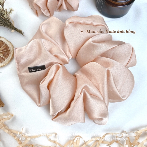 Dây buộc tóc Scrunchies lụa satin cỡ lớn siêu bồng bềnh handmade 100% The Noya ST01