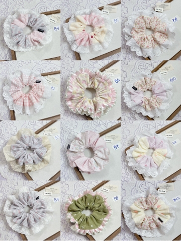 [Mã B] Dây buộc tóc phối ren thủ công The Noya