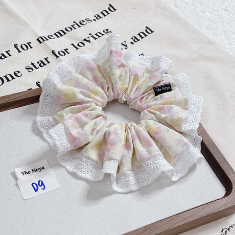 [Mã D1-D9] Dây buộc tóc scrunchies siêu phồng hoạ tiết dễ thương by The Noya