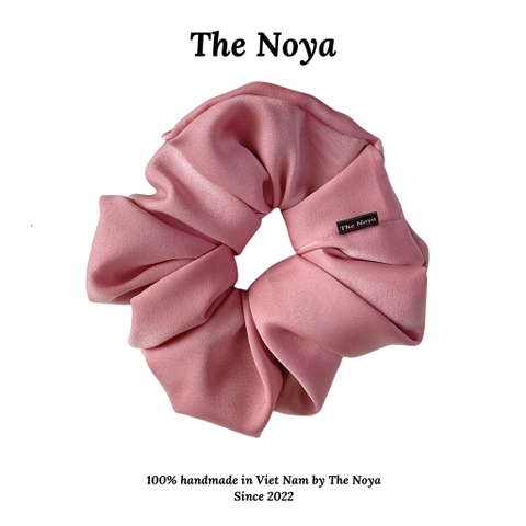 Dây buộc tóc, thun cột tóc Scrunchies trơn vải lụa đẹp xinh đáng yêu The Noya NT06