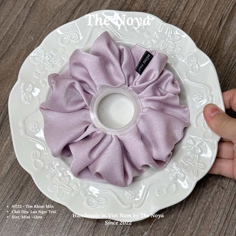 Dây buộc tóc, cột tóc lụa size lớn màu tím khoai môn bồng bềnh lụa ngọc trai The Noya NT23