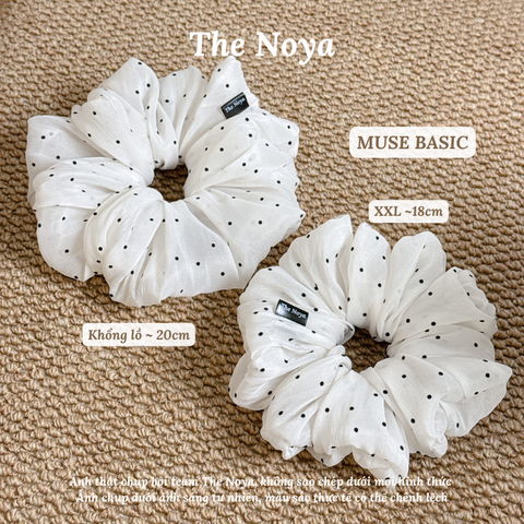 Dây buộc tóc cột tóc MUSE SCRUNCHIE hoạ tiết chấm bi nổi handmade by The Noya
