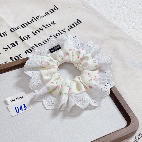 [Mã D10-D15] Dây buộc tóc scrunchies siêu phồng hoạ tiết dễ thương by The Noya