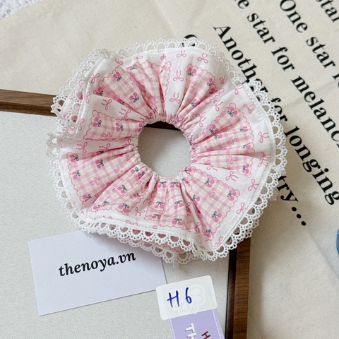 [H1-H9] Scrunchies dây buộc tóc, cột tóc phối ren siêu to phong cách Hàn Quốc được làm thủ công The Noya