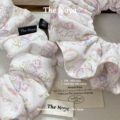 The Noya - dây buộc tóc scunchies MIU TULIP siêu phồng phong cách Hàn Quốc dễ thương T36