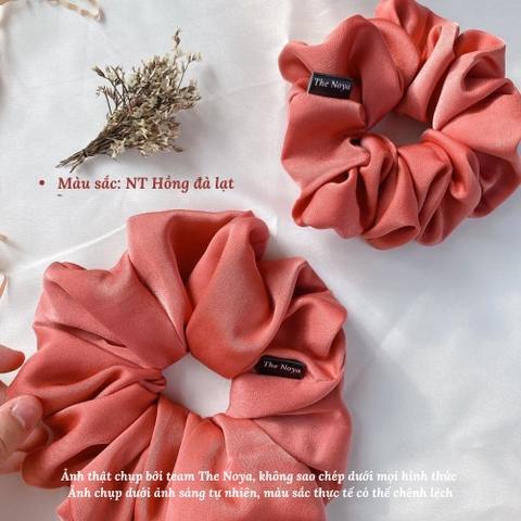 Dây buộc tóc vải lụa co giãn màu trơn phong cách Hàn Quốc xinh xắn cho nữ The Noya NT11