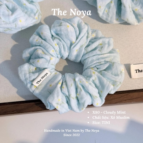 'Cloudy Mint' Scrunchies handmade siêu phồng nhiều kiểu màu pastel by The Noya X80