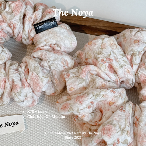 Scrunchies handmade siêu phồng chất liệu Xô Muslim by The Noya Loan X78