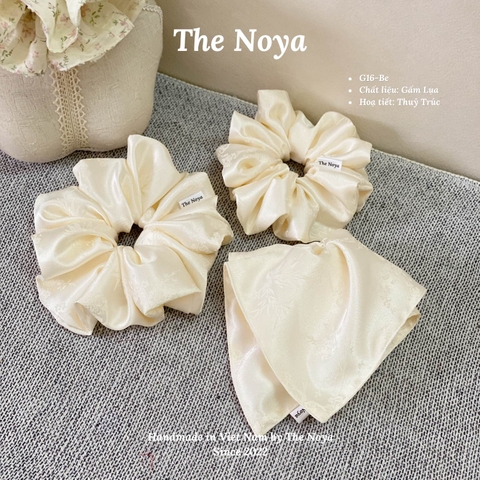 Cột tóc Gấm Lụa Thuỷ Trúc siêu mềm mướt óng ánh siêu phồng may thủ công The Noya G16