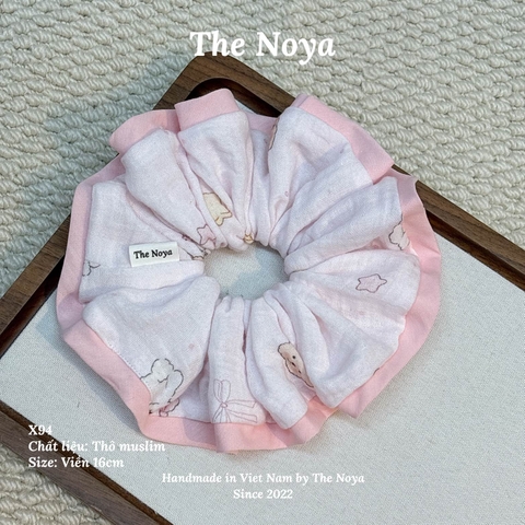 Hà Thu Scrunchie - Dây buộc tóc xô muslim 2 tầng phối viền handmade by The Noya X94