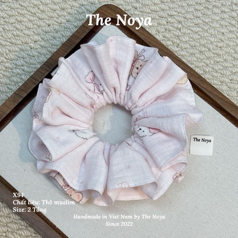 Hà Thu Scrunchie - Dây buộc tóc xô muslim 2 tầng phối viền handmade by The Noya X94