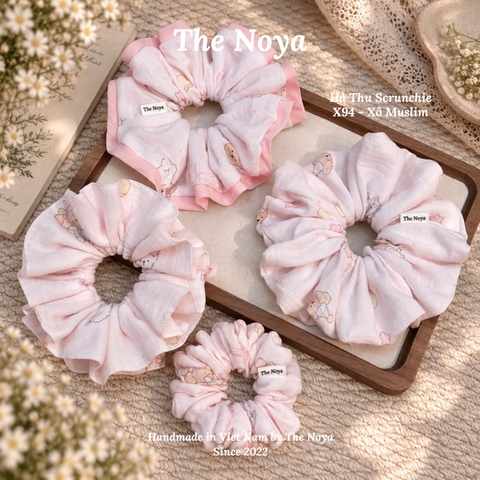 Hà Thu Scrunchie - Dây buộc tóc xô muslim 2 tầng phối viền handmade by The Noya X94