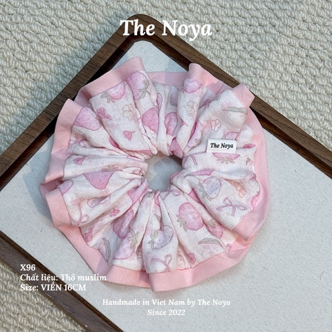Hà Thu Scrunchie - Dây buộc tóc xô muslim 2 tầng phối viền handmade by The Noya X96