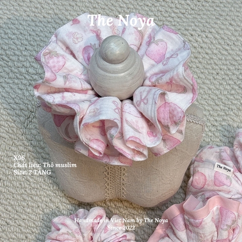 Hà Thu Scrunchie - Dây buộc tóc xô muslim 2 tầng phối viền handmade by The Noya X96