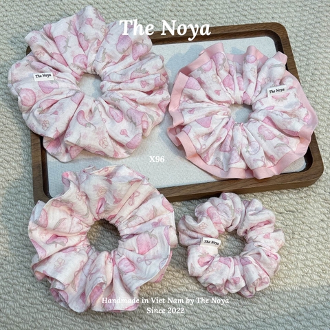 Hà Thu Scrunchie - Dây buộc tóc xô muslim 2 tầng phối viền handmade by The Noya X96