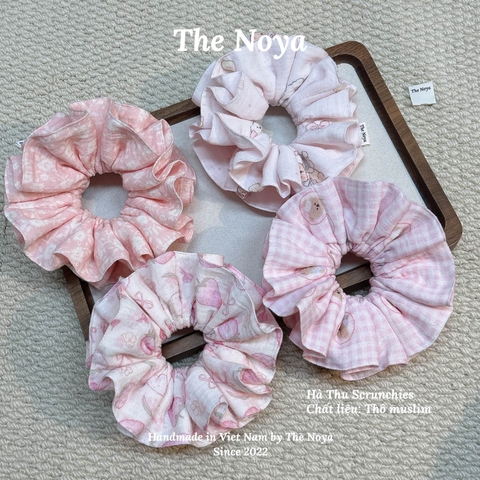 Hà Thu Scrunchie - Dây buộc tóc xô muslim 2 tầng phối viền handmade by The Noya X96