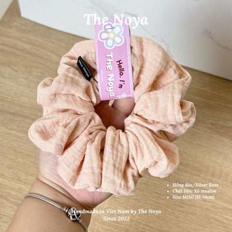 [THỦ CÔNG] Dây Buộc Tóc Xô Trơn Size Mini Siêu Phồng 13-14cm The Noya