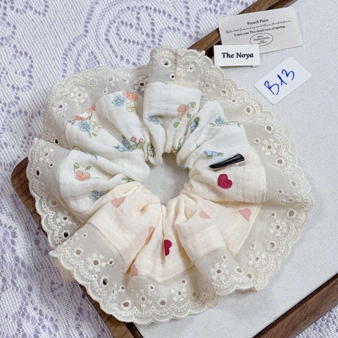 [Mã B] Dây buộc tóc phối ren thủ công The Noya