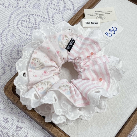 [Mã B] Dây buộc tóc phối ren thủ công The Noya