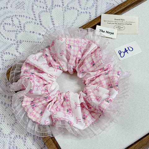 [Mã B] Dây buộc tóc phối ren thủ công The Noya