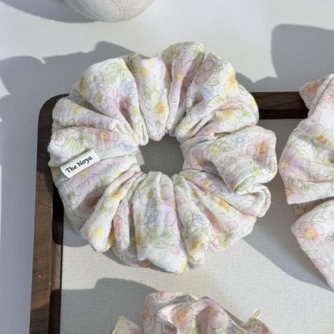 Scrunchie, dây buộc tóc 2 tầng xô muslim handmade siêu phồng hoạ tiết vintage The Noya X85-X90