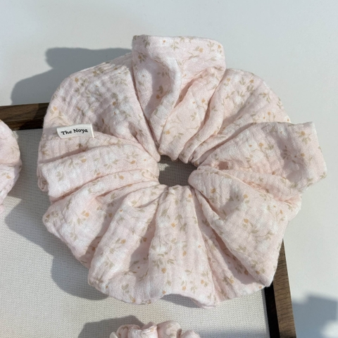 Scrunchie, dây buộc tóc 2 tầng xô muslim handmade siêu phồng hoạ tiết vintage The Noya X85-X90