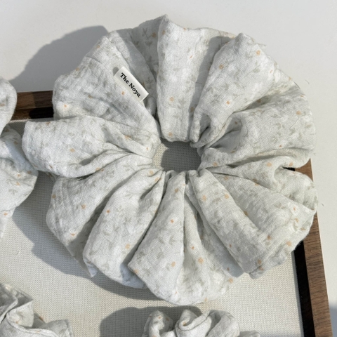 Scrunchie, dây buộc tóc 2 tầng xô muslim handmade siêu phồng hoạ tiết vintage The Noya X85-X90