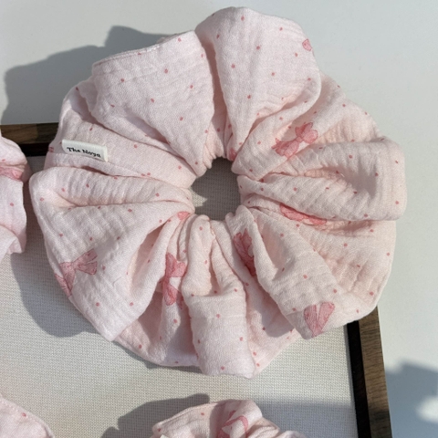 Scrunchie, dây buộc tóc 2 tầng xô muslim handmade siêu phồng hoạ tiết vintage The Noya X85-X90