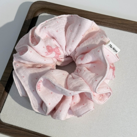 Scrunchie, dây buộc tóc 2 tầng xô muslim handmade siêu phồng hoạ tiết vintage The Noya X85-X90