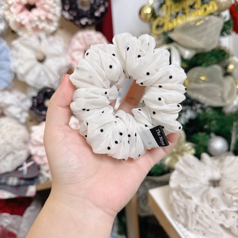 Dây buộc tóc cột tóc MUSE SCRUNCHIE hoạ tiết chấm bi nổi handmade by The Noya