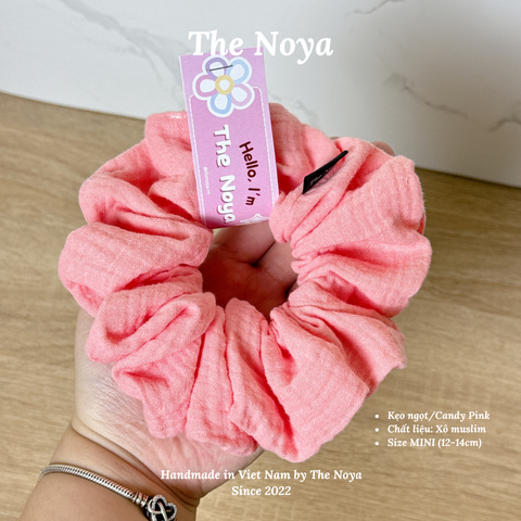 [THỦ CÔNG] Dây Buộc Tóc Xô Trơn Size Mini Siêu Phồng 13-14cm The Noya